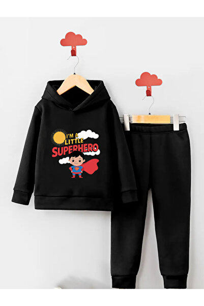 MODA Set trening din bumbac pentru băiat - 3 fire raster, imprimeu Little Sup...