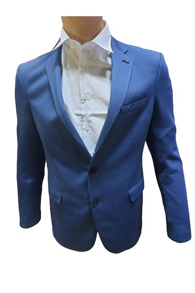 Presto D-2053 Men's Blue Slim Jacket - 52