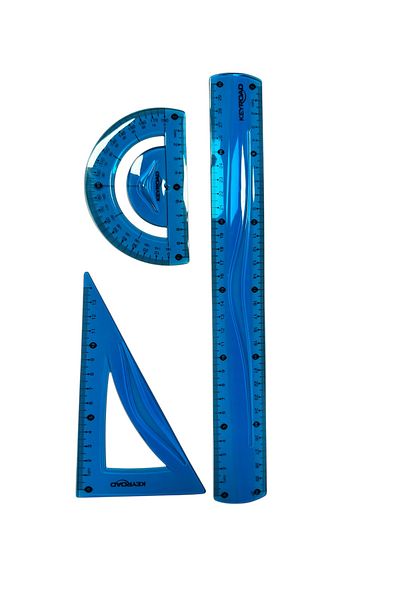 Polin Keyroad Flexible Flexible Drawing Set (30cm Ruler, Protractor, Miter)
