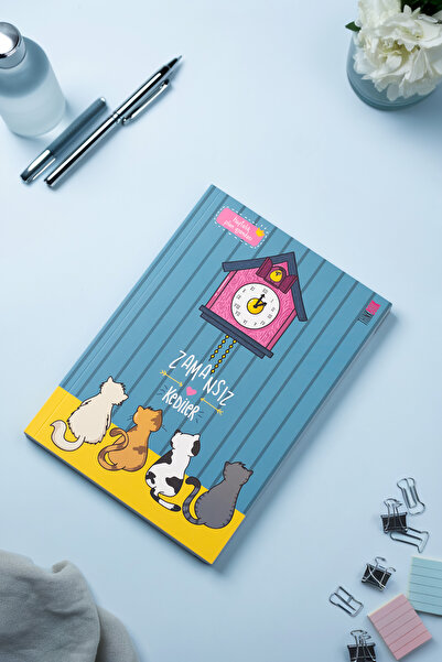 Thinkbook Zamansız Kedi Serisi - Guguklu Saat Zamansız Ajanda 14x20 Cm