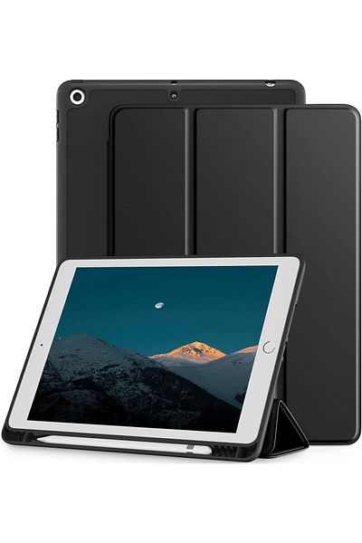 AWH Case for iPad 10.2" 8th/7th Gen 2020/2019 with Pencil Holder, Auto Wake/Sleep, Black