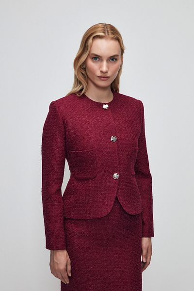 Love My Body Bouclé-Jacke mit Taschen