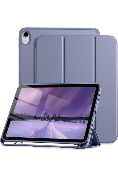 AWH iPad 10th Gen Case (2022), Blue Gray, Protective, Pencil Holder, Trifold Stand & Auto Sleep/Wake