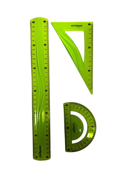 Polin Keyroad Flexible Flexible Drawing Set (30cm Ruler, Protractor, Miter)