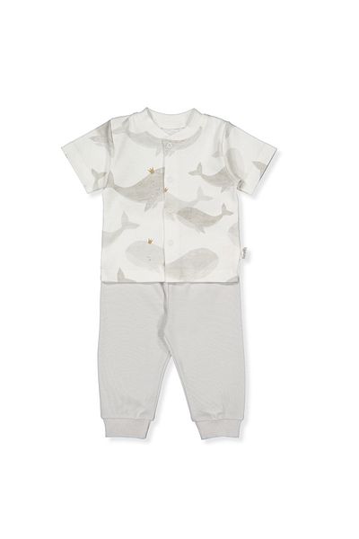 Bebetto Interlok Without Booties Mini Pyjamas Set 2-Piece (Whales) F1407