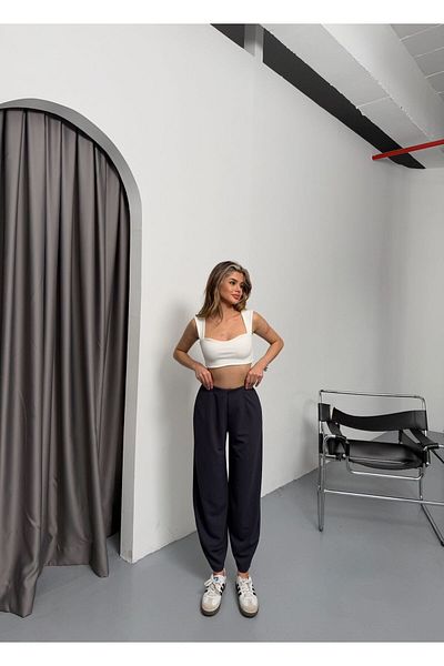 TunaBlogg Anthracite Scuba Fabric - Balloon Cut Shalwar Model