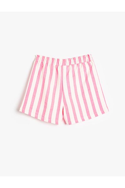 Koton Cotton Elastic Waist Shorts - Tie-Up Design