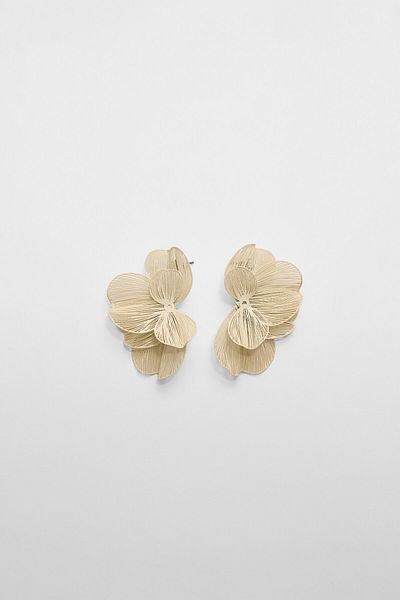 Stradivarius Textured flower fan earrings
