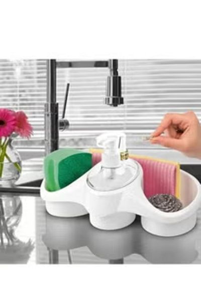 Titiz Scrub Brush with Liquid Soap Dispenser Holder