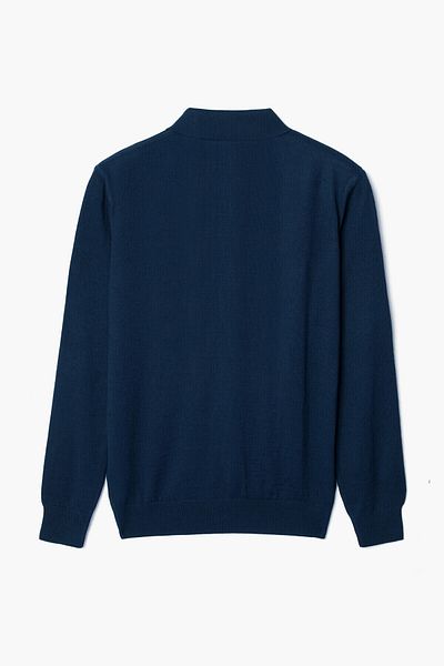 hateko Men's 50% Wool Petrol Blue Polo Neck Sweater