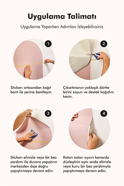 Atalya Reklam ve Tasarım Bohem Tarz Oval Duvar Sticker Yapıştırma Premium UV BASKILI