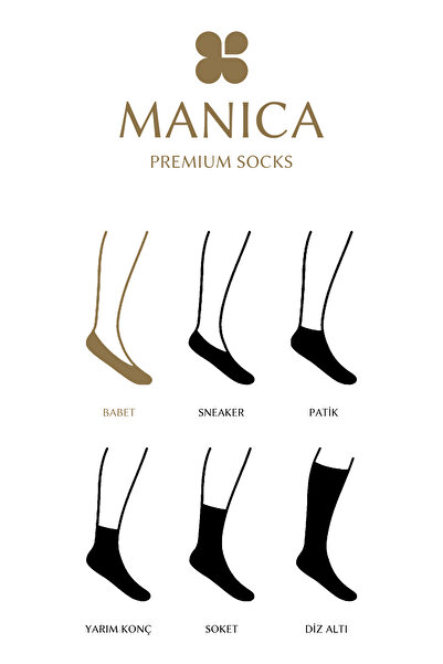 MANICA Men's Bamboo Ballerina Socks 4 Pairs - Gray Melange