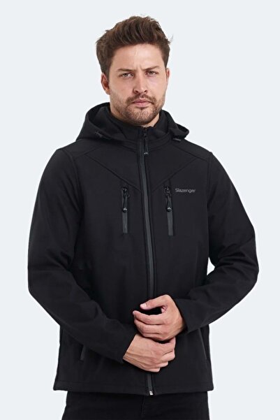 Slazenger St21je004 Ha-yun Erkek Softshell Kapüşonlu Mont & Kaban - - Siyah