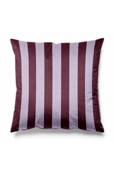 Pilloveland Ριγέ Κάλυμμα Μαξιλαριού Ριχτάρι Suede Fabric 43*43 cm - Plum