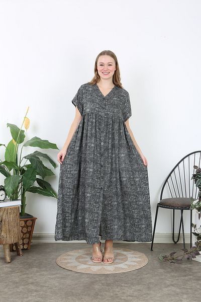 XL Modam Women's Linen Large Size Shirt Dress