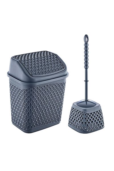 Smartware Κάδος απορριμμάτων Anthracite Katre και βούρτσα τουαλέτας