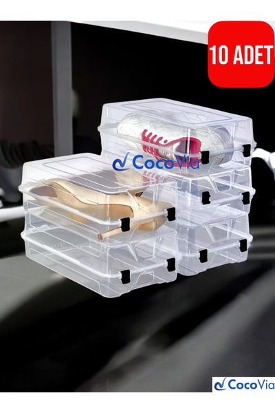 10 Pieces Stylish Women's Shoe Boxes | Transparent Shoe Storage Organizer Organizer