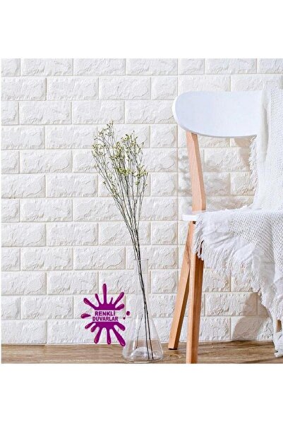 Renkli Duvarlar 5 Metre(2,5M2) Tek Parça Bütün Kendinden Yapışkanlı Duvar Kağıdı Esnek Köpük Paneli 3d Tuğla Desenli