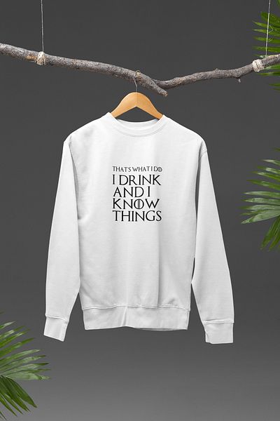 qoeuyl boutique Φούτερ με στάμπα Game Of Thrones Tyrion Lannister - Αυτό είναι αυτό που κάνω ποτό και ξέρω πράγματα