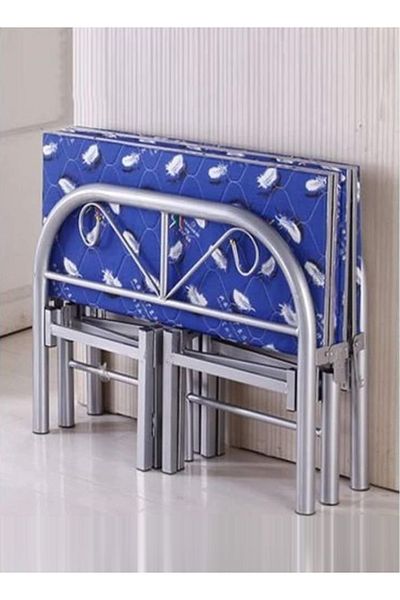 Cady One Foldable Metal Single Bed, Comfortable and Portable, Suitable for Narrow Spaces, 190 x 90 x 70 cm