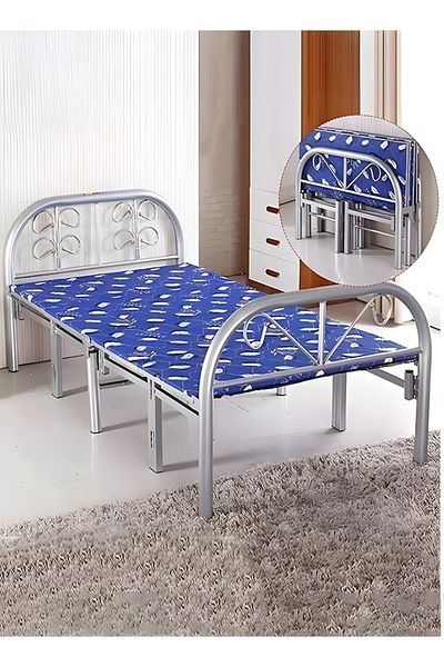 Cady One Foldable Metal Single Bed, Comfortable and Portable, Suitable for Narrow Spaces, 190 x 90 x 70 cm
