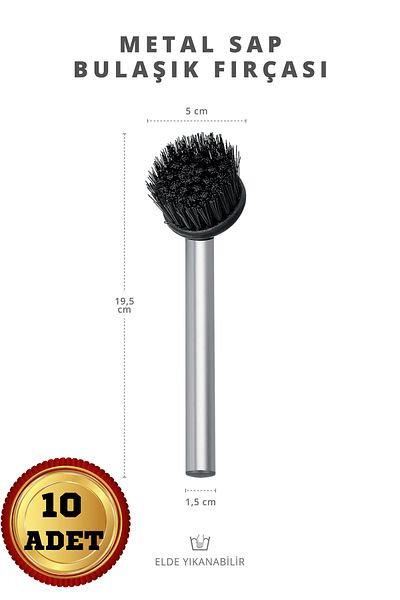 Milena Life Practical Sink and Dish Brush with Metal Handle – Durable and Ergonomic Cleaning Brush (10 Pieces)