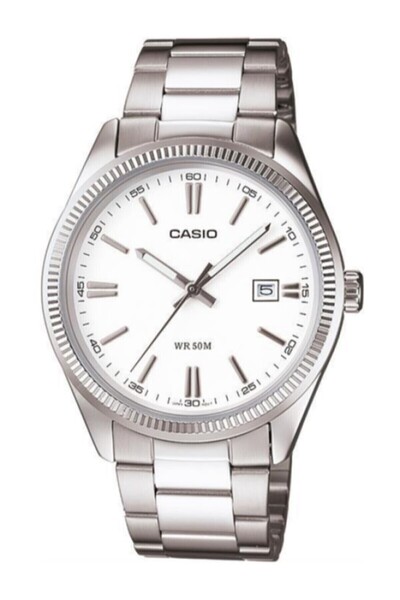 Casio Silver Color Men's Wristwatch with White Cord