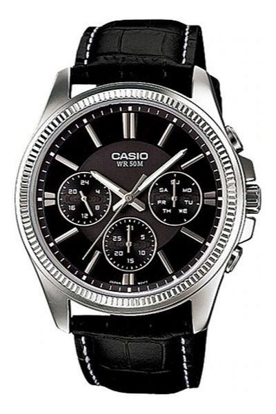Casio Case Silver Cord Black Color Men's Wristwatch