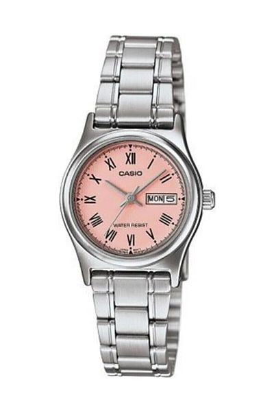Casio Women's Pink Cordon Silver Color Calendar Wristwatch
