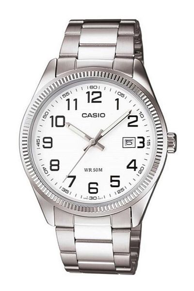 Casio Silver Color Men's Wristwatch with White Cord