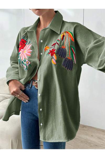 Basko fashion ΓΥΝΑΙΚΕΙΟ ΠΟΥΚΑΜΙΣΟ ΚΕΝΤΗΜΕΝΟ ΜΕ ΛΟΥΛΟΥΔΙΑ