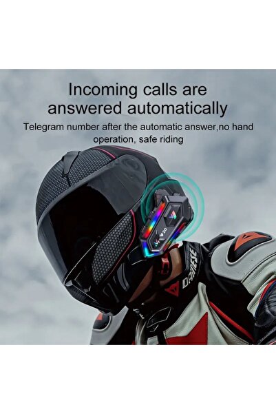 Kensa Motor Kurye Kask Kulaklık RGB Modlu Bluetooth Motosiklet Kulaklık 5.0 Bluetooth Interkom Uyumlu