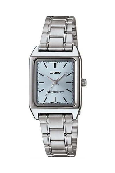 Casio Women's Wristwatch with Blue Cord, Silver Color
