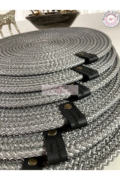 DOUBLE KNOT DESİGN 6 Pieces Silvery Shiny Gray Tress Plate American Service Gift Mother's Day