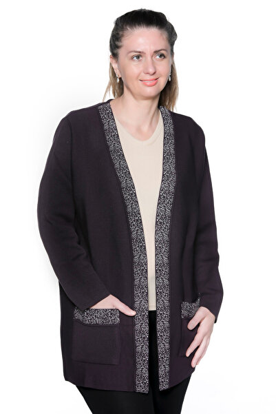 GLCN by Gülcan Collar and Pockets Patterned, Winter Buttonless Size Gülcan Br...