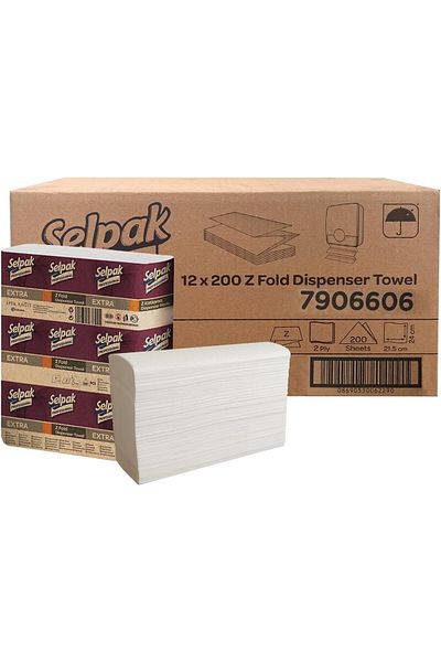 Selpak Professional Extra Z Folded Towel 21.5 X 24 Cm. 1 Parcel (12 Packs) (7906606)