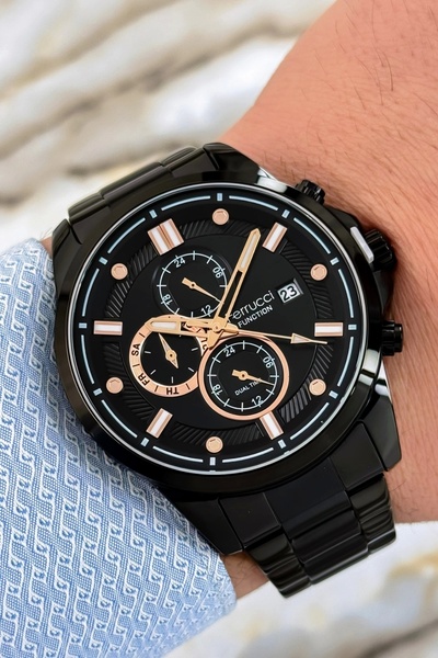 Ferrucci Function Siyah Renk Çelik Kordon&Kasa Erkek Kol Saati 3 ATM+Bileklik...