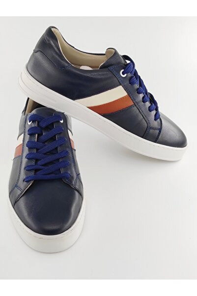 Bİ AYAKKABI ЧОРНО-СИНІ ЧОЛОВІЧІ ШКІРЯНІ ОРТОПЕДИЧНІ ЧЕРЕВИКИ З ШНУРКАМИ