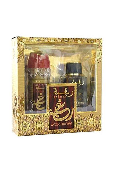 lattafa Raghba Wood Intense Gift Set EDP And Deodorant 200ml