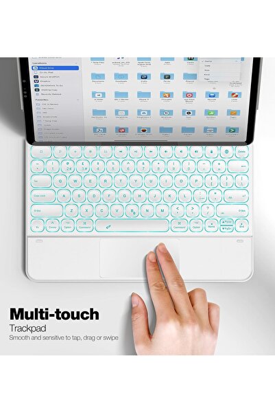 Fogy Apple İpad Air 11 2024 M2/M3 7. 6. Nesil Uyumlu Magic Keyboard Rgb Işıklı Türkçe Q Klavyeli Kılıfı