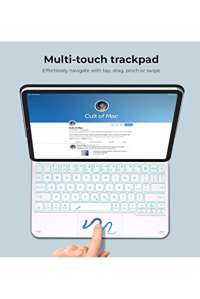 Fogy Apple İpad Air 11 2024 M2 6. Nesil Uyumlu Magic Keyboard Işıklı Türkçe Q Klavyeli Kılıfı