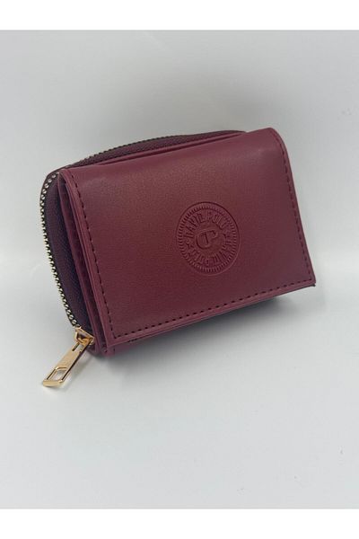 DAVID POLO Women's Burgundy Sports Multi Pocket and High Quality Mini Wallet