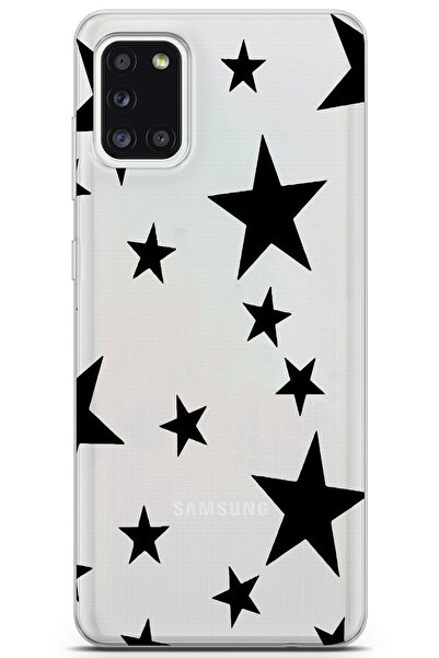 moonset Samsung Galaxy A31 Uyumlu Yıldızlar Tasarımlı Baskılı Şeffaf Telefon ...