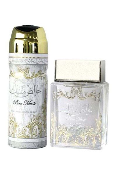 lattafa 2-Piece Khalis Pure Musk Gift Set (1 x EDP 100 ml , 1 x Body Spray 200 ml)