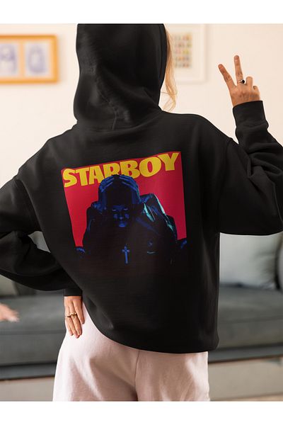 SEVBANO The Weeknd Printed Unisex Oversize Design Singer Starboy Hoodie
