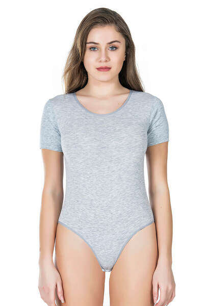 Fily Underwear Derya Lead Cotton Fabric Half Sleeve Oval Collar Snap Fastener Body Undershirt