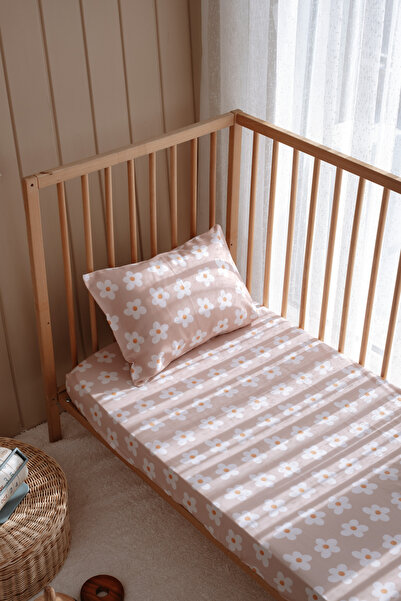 Lollie Baby&Kids Single , Children's Fitted Sheet Set, 100% Cotton Satin - Daisy