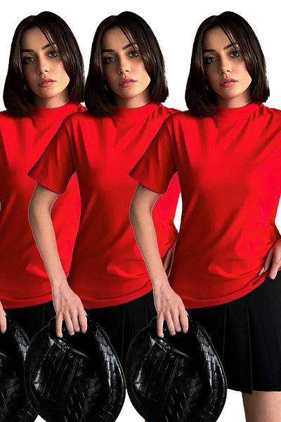 Velista 100% Cotton Stand Collar 3 Pack Basic Knitted T-Shirt