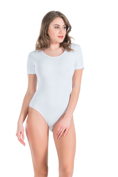 Generic Brand Underwear Derya Lead Cotton Fabric Half Sleeve Oval Collar Snap...