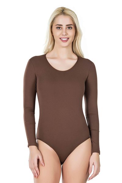 Fily Underwear Derya Lead Cotton Fabric Long Sleeve Oval Collar Snap Fastener Body Undershirt
